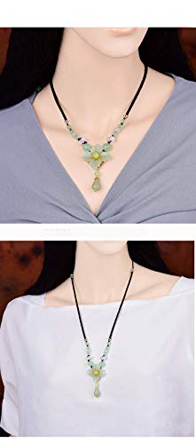 Hl1971 Natural Ladies Jade Earrings And Jade Necklace Set thumb #2