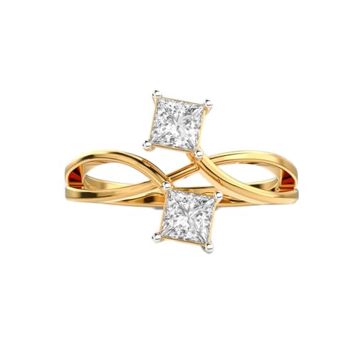 Bague moissanite princesse en argent 925 cadeau idéal femme