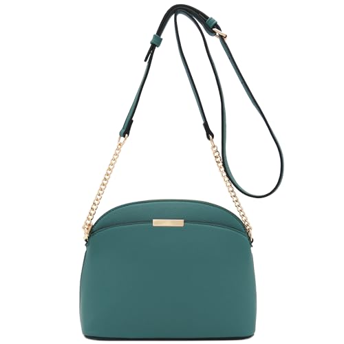 Image of FashionPuzzle Faux Leather Small Dome Crossbody Bag with Chain Strap