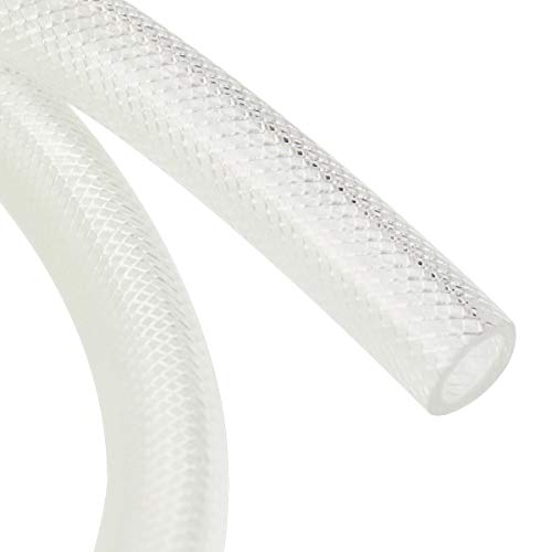 3834 id x 25 ft high pressure braided clear pvc vinyl tubing flexible vinyl tube heavy duty reinforced hose tubing bpa free and non toxic