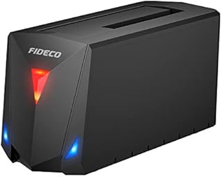 FIDECO Hard Drive Docking Station, USB 3.0 Docking Station for 2.5 or 3.5 inch SATA HDD SSD, Hard Drive Enclosure with 12V Power Adapter, Support Maximum 18TB Hard Drive