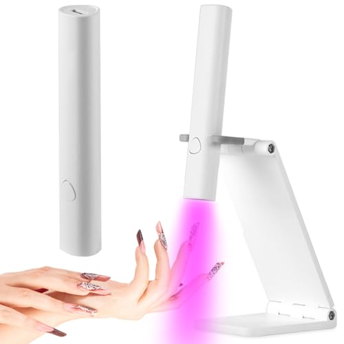 Layhou Lampe UV LED portative pour vernis à ongles, sèche-ongles avec minuterie 20s/60s, lampe de polymérisation de colle à ongles rechargeable avec support pliable