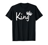 KING And Queen Crown Matching Couple Design For Him and Her T-Shirt