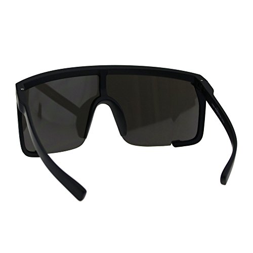 PASTL Super Oversized Goggle Sunglasses Unisex Fashion Square Black, Silver Mirror Lens3