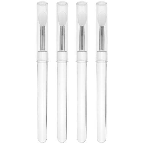 TOYZFRIENDY 4 piezas Brochas de Silicona para Labios y Sombras Aplicadores Maquillaje Reutilizables con Tapa Precisos y Seguros para Uso Diario