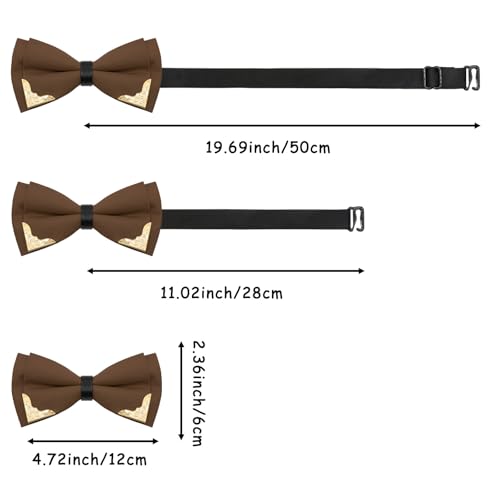 Image of Bow Ties for Men Women Metal Gold Bowtie, Pre Tied Mens Bow Tie Tuxedo Bowties Men for Prom Wedding Party