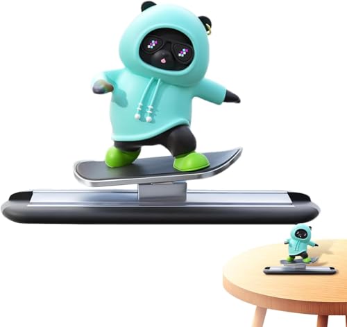 Image of REWOP Skateboarding Panda Car Dashboard Toy -Auto Sliding Motion Decor, Cool Sliding Car Accessory, Fun Car Interior Decoration Accessories (Blue)