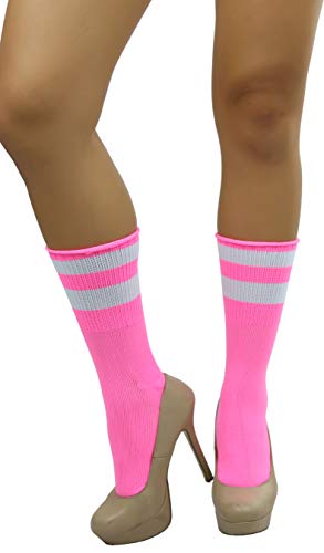 Image of ToBeInStyle Women's Acrylic Ankle Hi With Double Stripe Top Crew Fun Athletic Socks