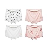 [chickiddos] ボクサーパンツ 女の子 キッズ 接触冷感 ボクサーブリーフ 涼しい 肌着 ショーツ ひんやり クールマックス 通気 速乾 薄手 4枚組 下着 子供 抗菌 柔軟 ストレッチ 女児 ガールズ ドット*ラビット柄 140