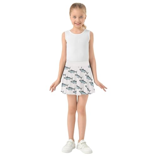 Girls Butterfly Shorts 2 in 1 Flowy Shorts Fish Tennis Skirt Skorts for Teens XL4
