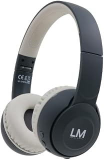 Louise & Mann Bluetooth Headphones Wireless, Wireless and Wired Headphones On-Ear Foldable, Soft Earmuffs, Volume Control with Microphone for iPhone, Tablet, PC (Asphalt Grey)