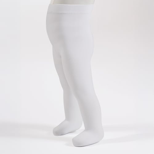 PIKY PACK 4 Paar Babystrumpfhosen, Mikrofaserstrumpfhosen für Babys, Babystrumpfhosen 40 Denier, 3-24 Monaten, Made in Italy (DE/NL/SE/PL, Alter, 18 Monate, 2 Paar Weiß + 2 Paar Rosa)