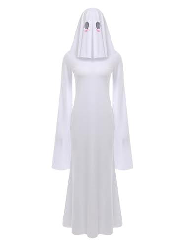 Disfraz de fantasma de 2 piezas con vestido maxi de mujer 5