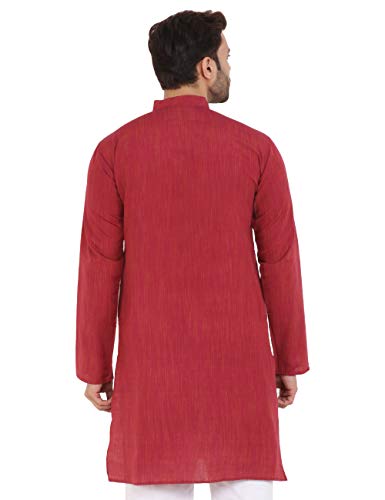 Image of LATEST CHIKAN Men's Cotton Long Kurta Full Sleeves - Casual Ethnic Wear