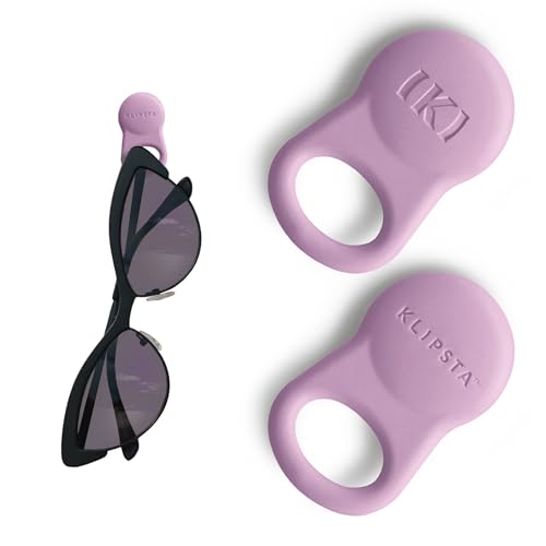 KLIPSTA SPEX Glasses Clips (Lavender 2-pack) - Magnetic Glasses Holder for Clothes. Eyewear Strap Alternative ID Badge Holder.