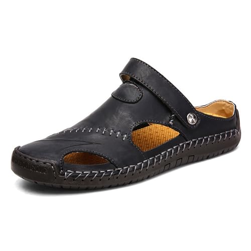 Sandales en cuir souple homme grande taille anti-glisse été