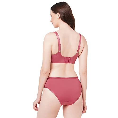 Image of SOIE Women Full Coverage Minimiser Bra with High Waist Brief Set