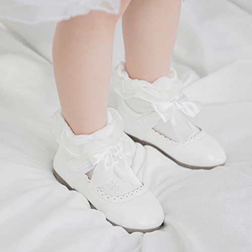 Mary Jane Little Girls Dress Shoes Toddler Baby Ballet Flats Flower Girls Wedding Party Bow Princess Kid Shoes2