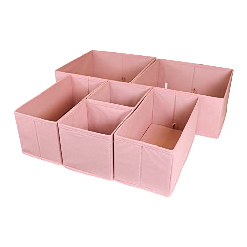 Image of YXPIGG Drawer Organizer Clothes,Fabric Foldable Dresser Storage Organizer Bins for Underwear Bras Socks Undies Baby Dresser Nursery,6 Pack (Pink)