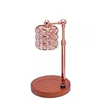 Calentador de Velas de Cristal de Altura Ajustable, lámpara de Cera de Oro Rosa for Comedor y Dormitorio lámpara de Escritorio