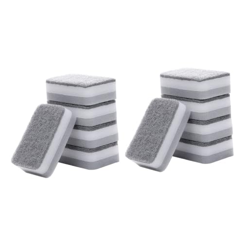 POPETPOP 10 Piezas Esponjas Mágicas de Limpieza Almohadillas para Lavar Platos Resistentes y Duraderas Limpiador Ecológico para Cocina y Vajilla sin Dañar Superficies