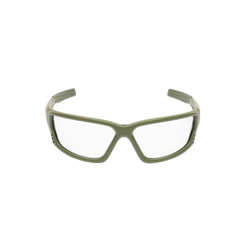 Genérico Conquer Eyewear Zypher, Gafas de Protección Tácticas, Montura Tan, Lentes Transparentes, CQSG001-RGT
