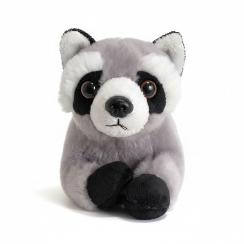 Peluche raton laveur réaliste à queue rayée pour enfants et collectionneurs d'animaux