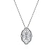 BERRICLE Rhodium Plated Sterling Silver Cubic Zirconia CZ Art Deco Pendant Necklace 18"