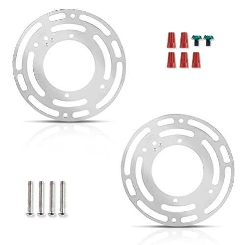 2 Pack Universal Light Fixture Crossbar Kit, 4 Inch Diameter Circle Mounting Bracket, Steel Crossbar Plate with Ground Screw for Mount Wall Light, Vintage Close to Ceiling Light, Chandelier