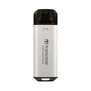 Transcened ESD300 2TB USB 10Gbps, Type C, Silber, bis zu 1, 050 MB/s, Externe SSD | Dual-Anschluss (USB-C & A) | für iPhone 15/16/17 & Android