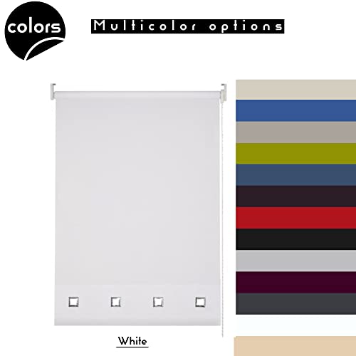 100% Polyester Square Eyelet Trimmable Daylight Roller Blinds (90cm Wide x 165cm Drop, White), 90W x 165H cm - Image 2