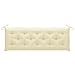 vidaXL Cojín para Banco de Jardín Asiento Silla Muebles Patio Balcón Terraza Exterior Suave Cómodo Decoración Tela Blanco Crema 150x50x7 cm