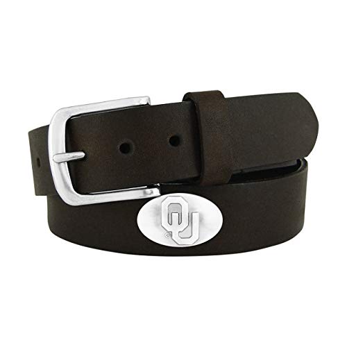 NCAA Oklahoma Sooners Brown Leather Concho Belt, 32