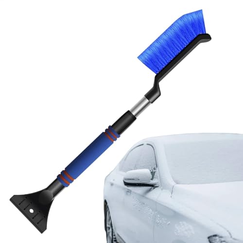 Pala utilitaria portátil, pala de nieve con cepillo de nieve extensible,Pala utilitaria anticongelante de alta resistencia - Cepillo de nieve Escoba de nieve Mango ergonómico para invierno Coche Motos