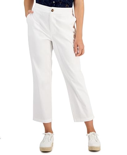 Style Co Womens Chino Ankle Pants Bright White