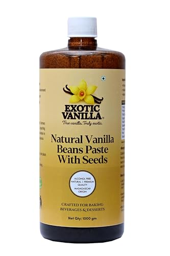 Image of Exotic Vanilla Pure Vanilla Paste with Seeds, Made with Real Vanilla Beans | Rich & Concentrated | Alcohol-Free | Gluten Free, Non-GMO | For Baking & Desserts (1000g)