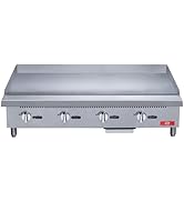 Commercial Griddle, Elite Kitchen Supply Countertop 48" Flat Top Grill Natural Gas (NG) / Propane...