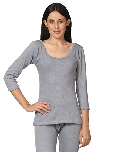 Image of Alfa Fleece Women's Scoop Neck Three Quarter Sleeves Thermal Top for Winter