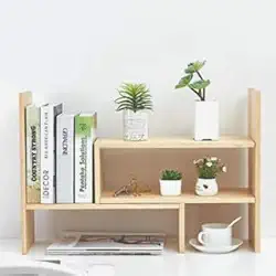 Prateleira Organizadora de Mesa em Madeira Modular para Escritório e Decoração