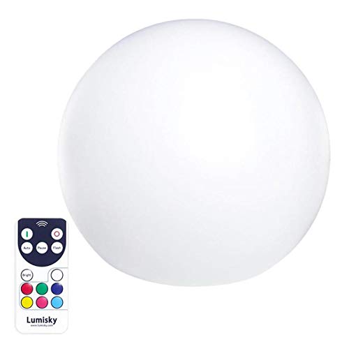 Boule lumineuse sans fil flottante LED multicolore dimmable BOBBY ∅60cm avec télécommande et socle à induction