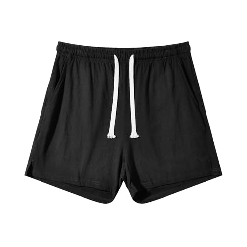 Image of AMY COULEE Mens Lounge Shorts 4 inch Pajama Lightweight Cotton Sleep Bottoms with Pockets