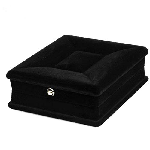 NaisiCore Samt Schmuckschatulle Geschenkbox Halskette Kette Anzeigen-Aufbewahrungsbehälter Geschenk Kasten Schmuck Organizer Schwarz Cover