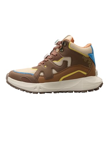 Image of The Souled Store Avatar: Elements Men and Boys High Top Sneakers Brown and Beige and Off White Streetwear Trainer PU and Mesh Phylon Midsole Durable Outsole Lace Up Lightweight