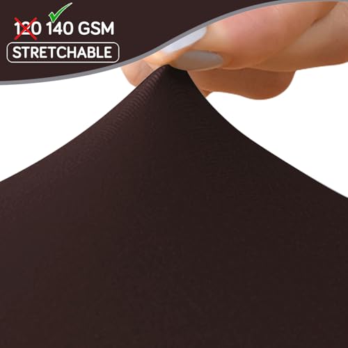 Image of HOKIPO 'SereneSolids' 140 GSM Shell Chair Cover, Mid Century Modern Dining Chair Cover, Pack of 1, Coffee (AR-6248-CFE)