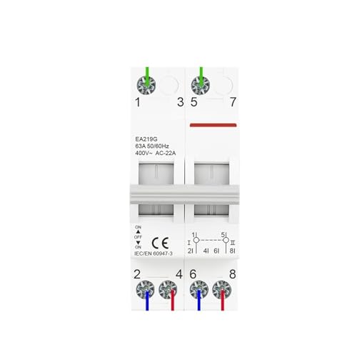 Interrupteur de sectionnement 2P 63A double alimentation rail DIN MTS - 2