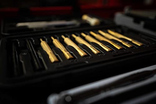 Wheeler Hammer and Punch Set with Punches, Brass/Polymer Hammer, Storage Case for Gunsmithing, Firearm Maintenance, Black
