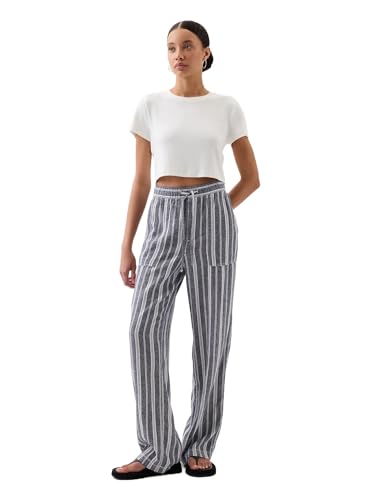 Image of Gap Womens Wide Leg Linen Pull on Pant