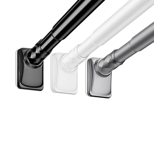 Barra de cortina sin taladrar de 40 a 500 cm, diámetro de 33 mm, montaje en techo para ventanas grandes, barra telescópica extensible para cortinas de ducha, barra de abrazadera ajustable