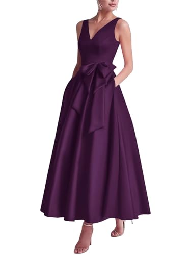 Robe de mère de la mariée col en V grande taille 60 avec poches