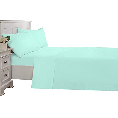Kings Loft 4 Piece RV Sheet Set - 100% Egyptian Cotton, 1000 TC, Sheets for RV Camper Queen Size 4 PCs Sheet Sets - 18 Inch Deep Pocket - Easy Fit - Queen (60"X80"), Aqua Blue